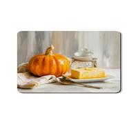 Tappetino scolapiatti a forma di zucca per bancone della cucina, tappetino scolapiatti in gomma assorbente per l'autunno rustico, tappetino scolapiatti in pelle PU per protezione bar 30,5 x 50,8 cm