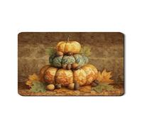 Tappetino scolapiatti a forma di zucca per bancone della cucina, tappetino scolapiatti in gomma assorbente rustica autunnale a ghianda, tappetino scolapiatti stagionale in pelle PU, 30,5 x 50,8 cm