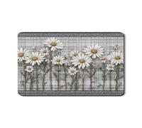 Tappetino scolapiatti a margherita per bancone della cucina, in gomma assorbente con motivo floreale vintage, tappetino scolapiatti in pelle PU per bancone della cucina, protezione da bar, 30,5 x 50,8