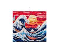 Tappetino scolapiatti a onde per bancone della cucina, arte astratta oceanica, assorbente, tappetino scolapiatti estivo, in microfibra, per bancone della cucina, protezione da bar, 40,6 x 45,7 cm