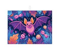 Tappetino scolapiatti a pipistrello per bancone della cucina, divertente tappetino assorbente per scolapiatti per Halloween, tappetino in microfibra per proteggere il bancone della cucina, 45,7 x 61