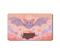 Tappetino scolapiatti a pipistrello per bancone della cucina, grazioso motivo nuvola di pesca, tappetino scolapiatti in gomma assorbente, tappetino scolapiatti in pelle PU per Halloween, 30,5 x 50,8
