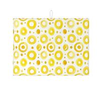 Tappetino scolapiatti a pois gialli per bancone della cucina, tappetino scolapiatti circolare assorbente luminoso, in microfibra, per cucina, bar, 45 x 61 cm