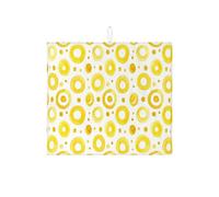 Tappetino scolapiatti a pois gialli per bancone della cucina, tappetino scolapiatti circolare assorbente luminoso, in microfibra, per cucina, bar, 40,6 x 45,7 cm