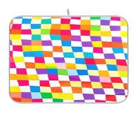 Tappetino scolapiatti a quadri arcobaleno per scolapiatti per bancone della cucina tappetini per piano di lavoro asciugatrice panno per asciugatura piatti tappetino extra large 18 x 24