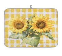 Tappetino scolapiatti a reticolo giallo girasole grande tappetino per lavello da cucina, super assorbente, tappetino da caffè, decorazione da cucina, 61 x 45,7 cm