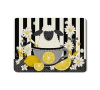 Tappetino scolapiatti a righe bianche e nere per bancone della cucina, tappetino scolapiatti in gomma assorbente floreale limone tappetino scolapiatti tappetino in pelle PU per decorazione bancone