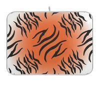 Tappetino scolapiatti a righe nere con tigre arancione e bianco per bancone della cucina, tappetino scolapiatti reversibile assorbente per bar, protezione per piano di lavoro della cucina, 45,7 x 61