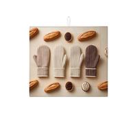 Tappetino scolapiatti a righe per bancone della cucina, tappetino assorbente neutro beige e marrone, tappetino scolapiatti moderno in microfibra per cuocere e cucinare 40,6 x 45,7 cm