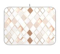 Tappetino scolapiatti a romboide bianco oro rosa fresco scolapiatti scolapiatti scolapiatti da cucina 45,7 x 61,7 cm