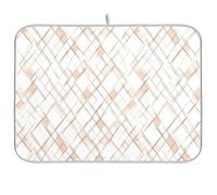 Tappetino scolapiatti a romboide bianco oro rosa per cucina, bancone cucina, 40,6 x 45,7 cm