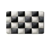 Tappetino scolapiatti a scacchiera per bancone della cucina, in gomma assorbente nera e bianca, tappetino scolapiatti in pelle PU per proteggere bar, 30,5 x 50,8 cm