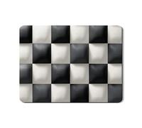Tappetino scolapiatti a scacchiera per bancone della cucina, in gomma assorbente nera e bianca, tappetino scolapiatti in pelle PU per proteggere bar, 45 x 61 cm