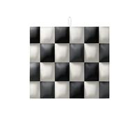 Tappetino scolapiatti a scacchiera per bancone della cucina, tappetino scolapiatti assorbente nero e bianco, moderno tappetino in microfibra per proteggere bar, 40,6 x 45,7 cm