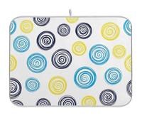 Tappetino scolapiatti a spirale astratto bianco per bancone della cucina, tappetino di asciugatura reversibile, assorbente, protezione per piano di lavoro della cucina, 40,6 x 45,7 cm