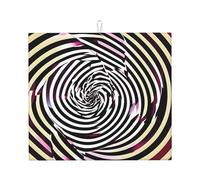 Tappetino scolapiatti a spirale con illusione ottica GIF, per cucina, assorbente, riutilizzabile, lavabile con antiscivolo