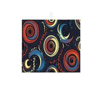 Tappetino scolapiatti a spirale per bancone della cucina, tappetino assorbente rosso vivace, tappetino scolapiatti moderno astratto in microfibra 40,6 x 45,7 cm