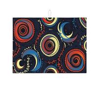 Tappetino scolapiatti a spirale per bancone della cucina, tappetino assorbente rosso vivace, tappetino scolapiatti moderno astratto in microfibra 45,7 x 61 cm