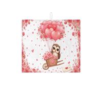 Tappetino scolapiatti a tema amore, per bancone della cucina, tappetino assorbente floreale a forma di cuore con palloncino, romantico tappetino in microfibra primaverile per bar, 40,6 x 45,7 cm