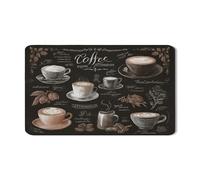 Tappetino scolapiatti a tema caffè per bancone della cucina, stile lavagna vintage, in gomma assorbente, tappetino scolapiatti per cucina, protezione rustica 30,5 x 50,8 cm