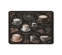 Tappetino scolapiatti a tema caffè per bancone della cucina, stile lavagna vintage, in gomma assorbente, tappetino scolapiatti per cucina, protezione rustica 45,7 x 61 cm