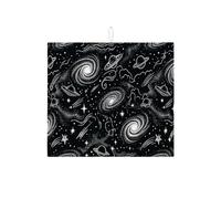 Tappetino scolapiatti a tema galassia, per bancone della cucina, nero cosmico assorbente, tappetino scolapiatti in microfibra con stelle spaziali, per protezione del bancone della cucina, 40,6 x 45,7
