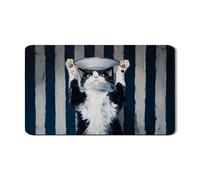 Tappetino scolapiatti a tema gatto per bancone della cucina, arte moderna, in gomma assorbente, colore: nero e bianco, decorazione stagionale per la casa, protezione per la cucina, 30,5 x 50,8 cm