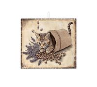 Tappetino scolapiatti a tema gatto per bancone della cucina, design rustico vintage a forma di gattino, tappetino assorbente scolapiatti in microfibra, comodo tappetino per asciugare il bancone della