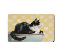 Tappetino scolapiatti a tema gatto per bancone della cucina, tappetino scolapiatti in gomma assorbente vintage nero bianco e nero, decorazione per la casa per la stagione primaverile, 30,5 x 50,8 cm
