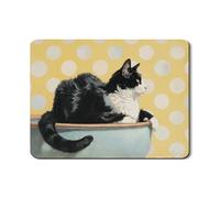 Tappetino scolapiatti a tema gatto per bancone della cucina, tappetino scolapiatti in gomma assorbente vintage nero bianco e nero, decorazione per la casa per la stagione primaverile 45,7 x 61 cm