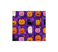 Tappetino scolapiatti a tema Halloween per bancone della cucina, carino zucca e fantasma, tappetino scolapiatti assorbente in microfibra, tappetino per asciugare il bancone della cucina, 40,6 x 45,7