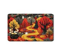 Tappetino scolapiatti a tema Halloween per bancone della cucina, foresta spettrale assorbente in gomma scolapiatti tappetino scolapiatti tappetino per scolapiatti in pelle PU autunnale per decorazione