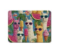 Tappetino scolapiatti a tema lama per bancone della cucina, colorato tropicale e divertente, in gomma assorbente, tappetino scolapiatti decorativo estivo per la cucina, 45,7 x 61 cm