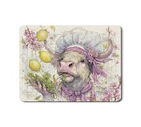 Tappetino scolapiatti a tema mucca floreale per bancone della cucina, design pastorale fantasioso in gomma assorbente scolapiatti tappetino per scolapiatti ispirato alla primavera decorazione della