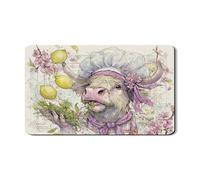 Tappetino scolapiatti a tema mucca floreale per bancone della cucina, design pastorale fantasioso in gomma assorbente scolapiatti tappetino per scolapiatti ispirato alla primavera decorazione della