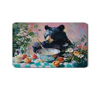 Tappetino scolapiatti a tema orso, per bancone della cucina, in gomma assorbente, stile artistico, decorazione stagionale per la cucina, 30,5 x 50,8 cm