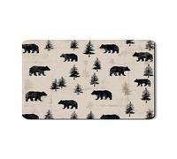 Tappetino scolapiatti a tema orso per bancone della cucina, tappetino scolapiatti in gomma assorbente con orso nero rustico per scolapiatti ispirato alla natura per decorazione cabina 30,5 x 50,8 cm