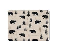 Tappetino scolapiatti a tema orso per bancone della cucina, tappetino scolapiatti in gomma assorbente con orso nero rustico per scolapiatti ispirato alla natura per decorazione cabina 45,7 x 61 cm