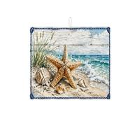 Tappetino scolapiatti a tema spiaggia per bancone della cucina, tappetino assorbente per scolapiatti con stelle marine nautiche, tappetino in microfibra costiera estiva per decorazione bancone della