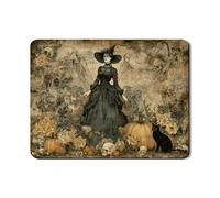 Tappetino scolapiatti a tema strega per bancone della cucina, tappetino scolapiatti in gomma assorbente per Halloween, tappetino scolapiatti rustico in pelle PU per protezione bar 45,7 x 61 cm
