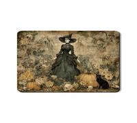 Tappetino scolapiatti a tema strega per bancone della cucina, tappetino scolapiatti in gomma assorbente per Halloween, tappetino scolapiatti rustico in pelle PU per protezione bar 30,5 x 50,8 cm