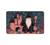 Tappetino scolapiatti a tema Wizard per bancone della cucina, fantasioso castello in gomma assorbente, scolapiatti in pelle PU autunnale, tappetino per asciugare il bancone della cucina, 30,5 x 50,8
