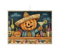 Tappetino scolapiatti a tema zucca per bancone della cucina, tappetino assorbente colorato per scolapiatti per raccogliere i piatti, tappetino in microfibra festivo per asciugare il bancone della