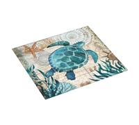 Tappetino scolapiatti ad acquerello a forma di tartaruga marina, 40,6 x 45,7 cm, tappetino assorbente per cucina, tappetino scolapiatti natalizio con anello per appendere