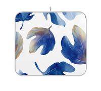 Tappetino scolapiatti ad asciugatura rapida con foglie di fico blu ad asciugatura rapida, tappetino scolapiatti per piatti da cucina, 40,6 x 45,7 cm