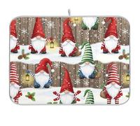 Tappetino scolapiatti ad asciugatura rapida, tappetino rustico natalizio bianco neve in microfibra, reversibile, 40,6 x 45,7 cm