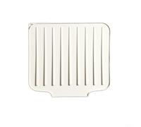 Tappetino scolapiatti adiacente per lavello da cucina in silicone flessibile con forma pieghevole e geometria di drenaggio ottimizzata (bianco)