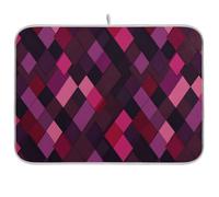 Tappetino scolapiatti alla moda romboidale viola rosso per scolapiatti da cucina da banco scolapiatti 16 x 18