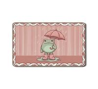 Tappetino scolapiatti anfibio per bancone della cucina, tappetino scolapiatti in gomma assorbente vintage verde pesca cartone animato, tappetino scolapiatti in pelle PU divertente primavera 30,5 x