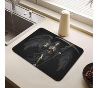 Tappetino scolapiatti Angelo della morte Tristo Mietitore Spaventoso | Scolapiatti per piatti con tappetino resistente al calore scolapiatti tappetino cucina bancone gadget